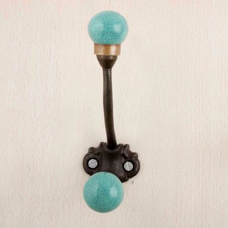 Sea Green Crackle Iron Hooks