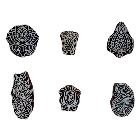 Set of 6 Piece New Mix Wooden Printing Block
