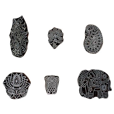 Set of 6 Piece New Mix Wooden Printing Block