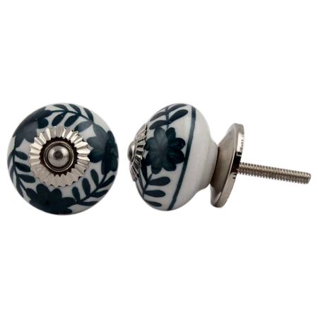 Dark Green Flower Knob