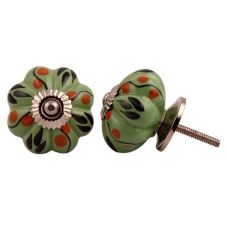 Three Black Leaf Knob