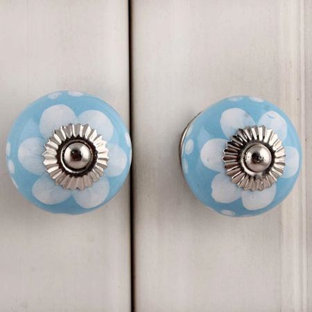 Blue Flower Knob