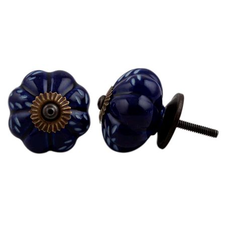 Navy Blue Cut Knob