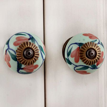 Red Green Flower Knob