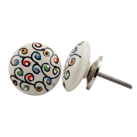 Mixed Etched Floral Knob