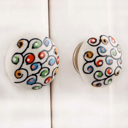 Mixed Etched Floral Knob