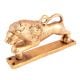 Hand Carved Golden Brass Lion Figurine Door Handles