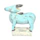 Small Rustic Blue Wooden Cow Hand Made