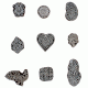 Set of 9 Piece New Mix Wooden Printing Block