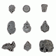 Set of 9 Piece New Mix Wooden Printing Block