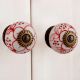Red Floral Knob