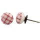 Pink Checked Flat Knob