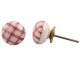 Pink Checked Flat Knob