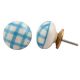 Turquoise Checked Knob