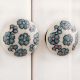 Forest Green Embossing Flower Knob