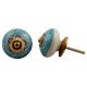 Sea Green Flower Ceramic Knob