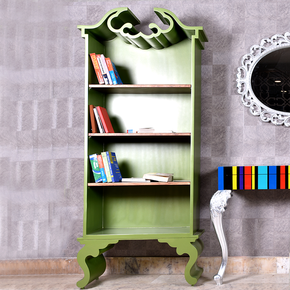 Chartreuse Book Shelf Cabinet