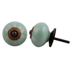 Sage Green Etched Ceramic Knob-37