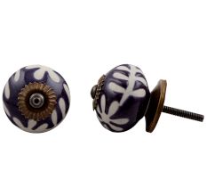 Purple Etched Ceramic Knob 45