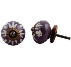 Purple Etched Ceramic Knob 46