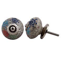 Mixed Circular Crackle Ceramic Wardrobe Knob