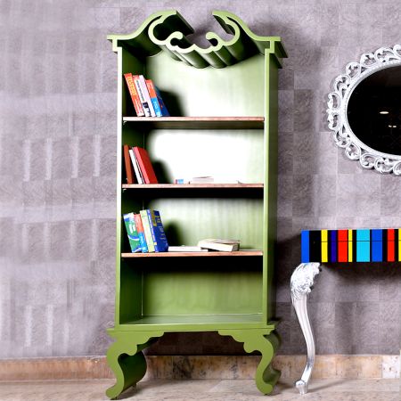 Chartreuse Book Shelf Cabinet 