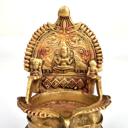 Bronze Oil Lamp with Laxmi.
