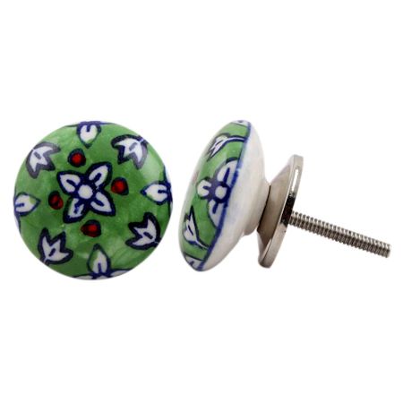 Blue Green Flat Knob