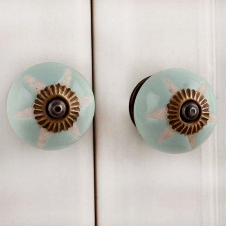 Sage Green Etched Ceramic Knob-37