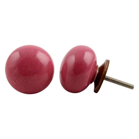 Dark Pink Flat Knob