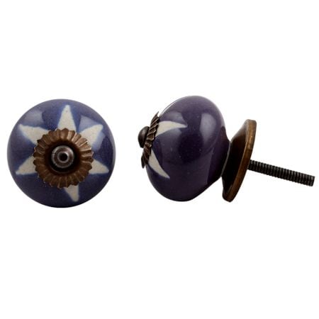 Purple Etched Ceramic Knob 44
