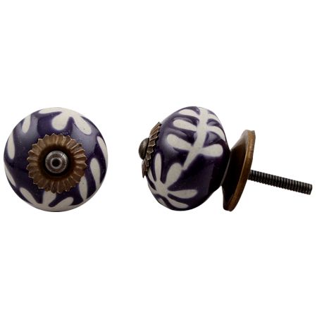 Purple Etched Ceramic Knob 45