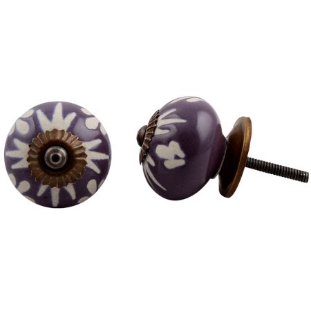 Purple Etched Ceramic Knob 46