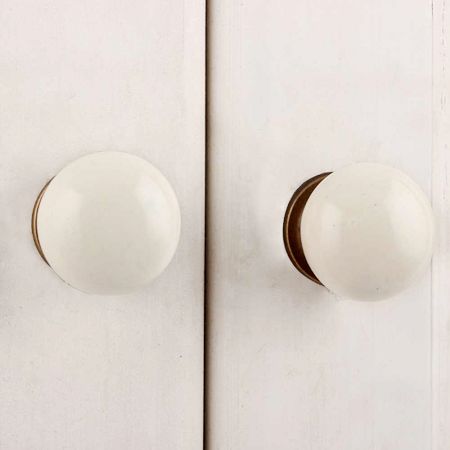 Cream Flat Small Knob