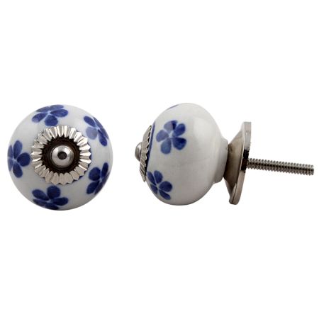 Blue Floral Knob