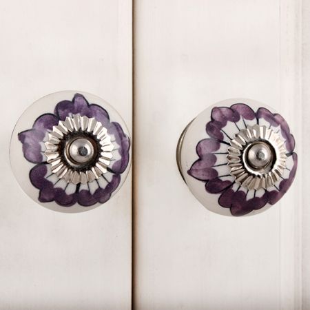 Purple Flower Knob