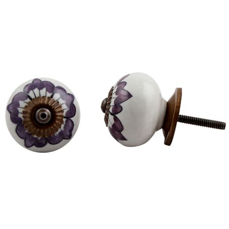 Purple Flower Knob