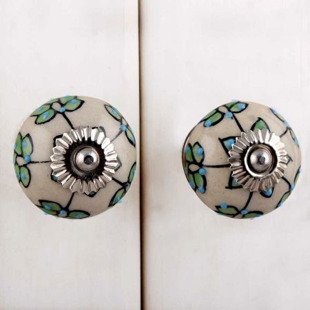 Rosy Periwinkle Floral Dresser Knob