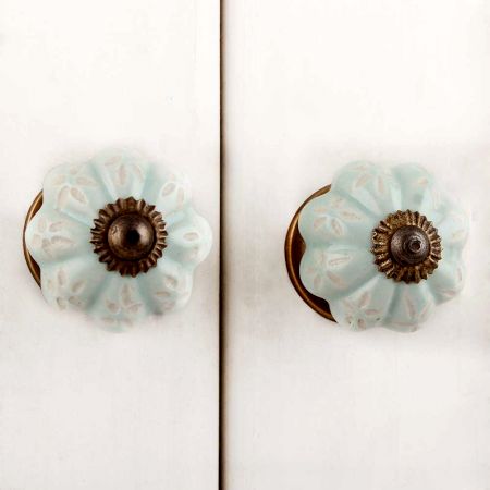 Sage Green Etched Knob