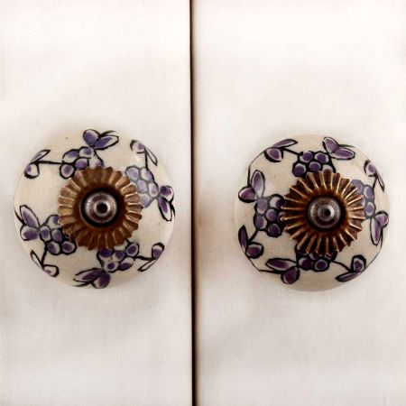 Purple Tiny Floral Dresser Knob