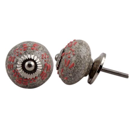 Pink Floral Crackle Ceramic Cabinet Knob