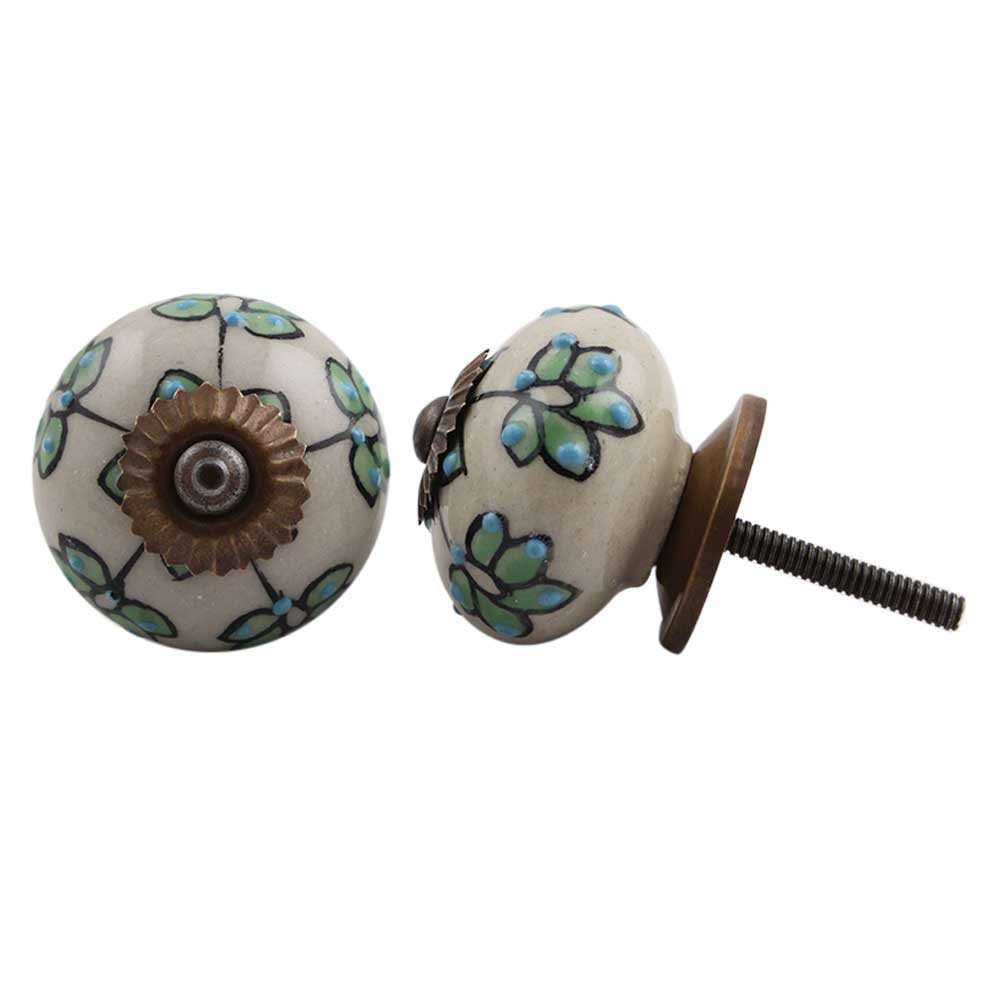 Rosy Periwinkle Floral Dresser Knob