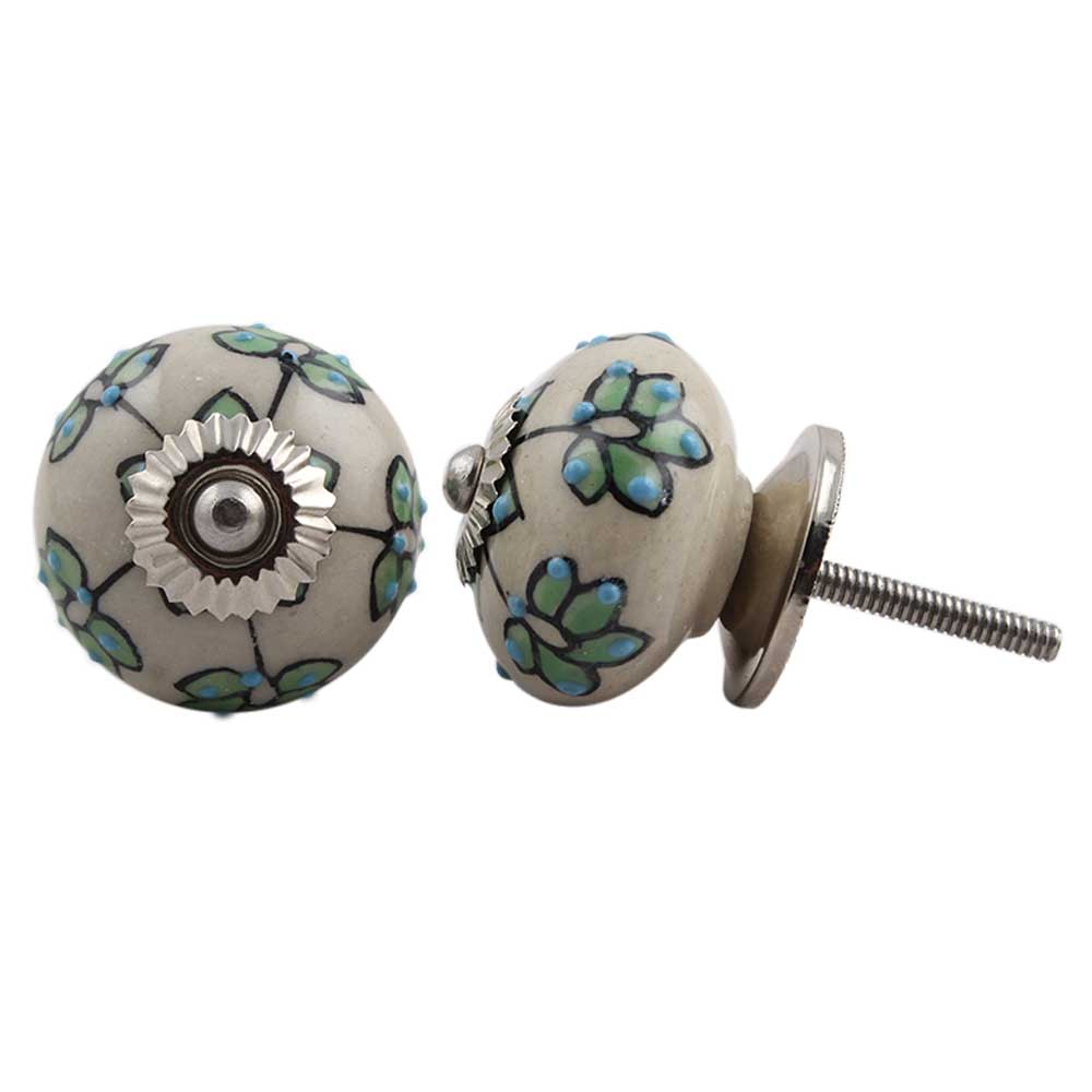 Rosy Periwinkle Floral Dresser Knob