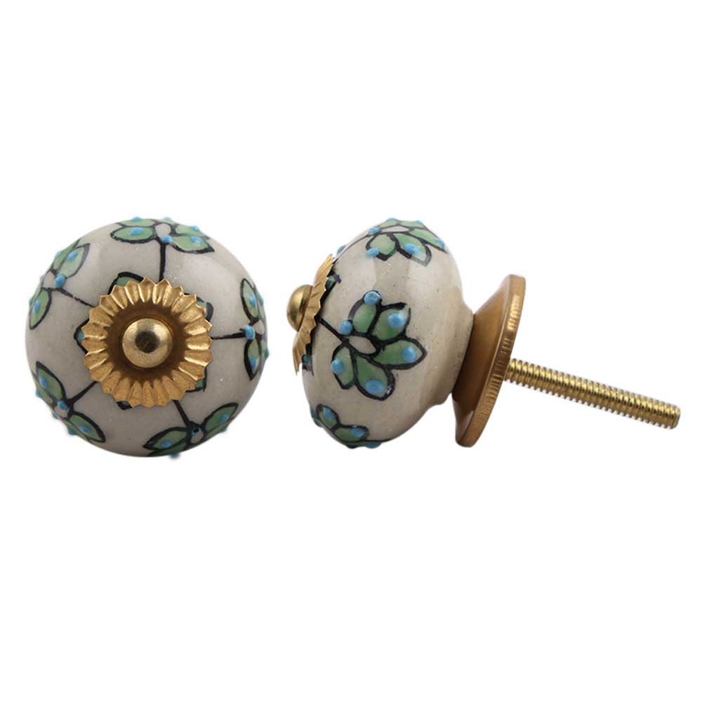 Rosy Periwinkle Floral Dresser Knob