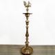 Traditional Brass Deepa Stand with Peacock.