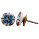 Turquoise Floral Pattern Knob