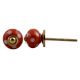 Orange White Polka Small Ceramic Cabinet Knob