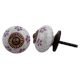 Purple Floral Crackle Ceramic Cabinet Knob