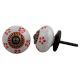 Red Floral Crackle Wardrobe Knob