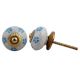 Turquoise Floral Crackle Ceramic Dresser Knob